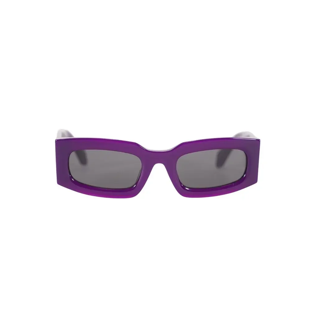 Off-White CARY Narrow Rectangle Sunglasses – Shiny Purple / Dark Gray – NWT